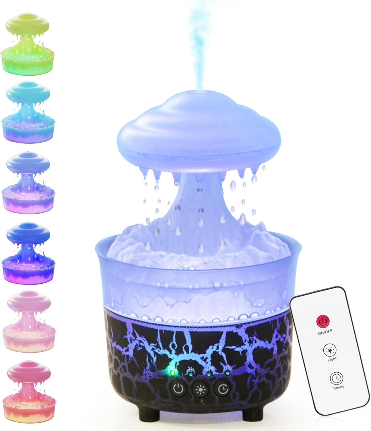BOHOFAM Rain Cloud Humidifier & Essential Oil Diffuser β Air Mist, LED Light, Home Spa