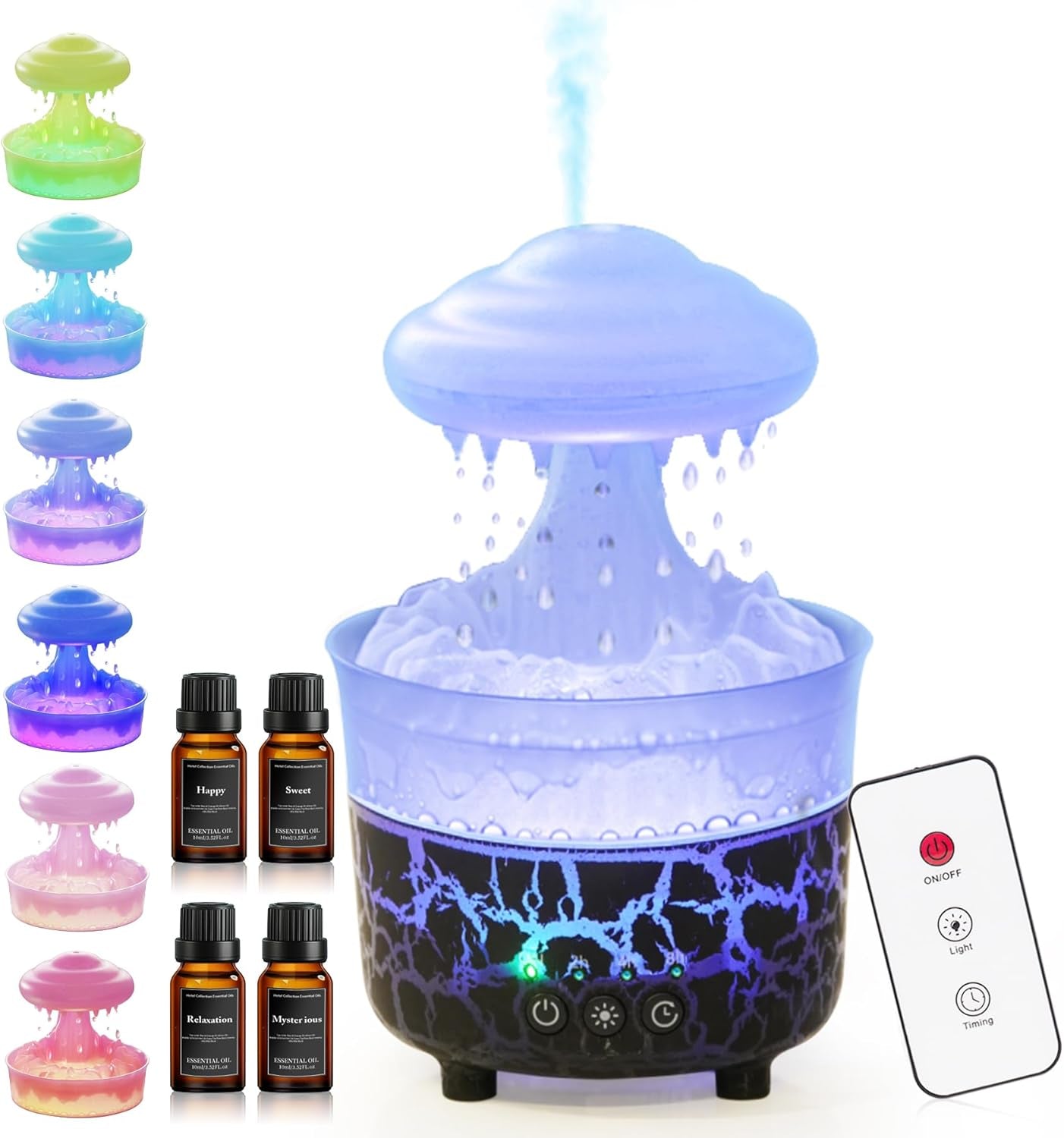 BOHOFAM Rain Cloud Humidifier & Essential Oil Diffuser β Air Mist, LED Light, Home Spa