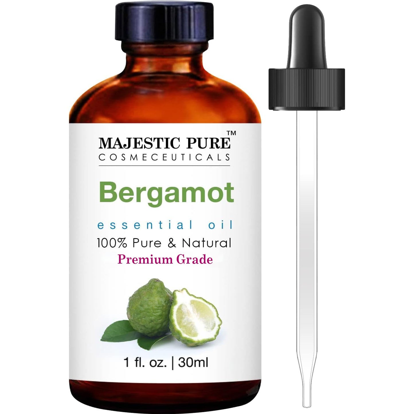 MAJESTIC PURE Bergamot Essential Oil | 100% Pure and Natural Bergamot Oil | Premium Grade Essential Oil for Hair Care, Home Diffusers, Skin, Aromatherapy, Massage, and Humidifiers | 1 Fl Oz