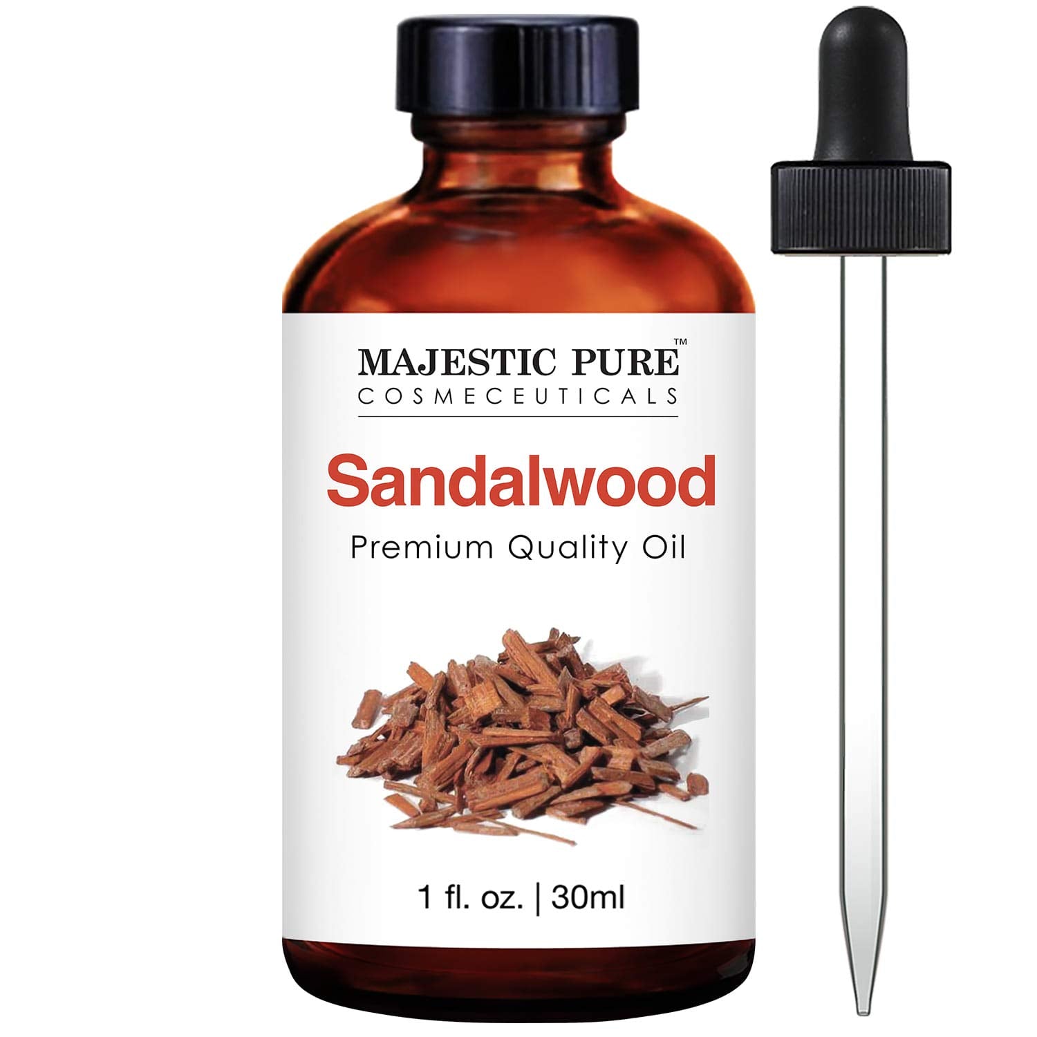 MAJESTIC PURE Sandalwood Essential Oil | 100% Pure and Natural Sandalwood Oil | Premium Grade Essential Oil for Hair Care, Skin, Aromatherapy, Massage, Diffusers, and Humidifiers | 1 Fl Oz