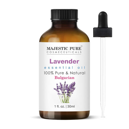 MAJESTIC PURE Lavender Essential Oil | 100% Pure and Natural Lavender Oil | Premium Grade Essential Oils for Hair Care, Home Diffusers, Skin, Aromatherapy, Massage, and Humidifiers | 1 Fl Oz