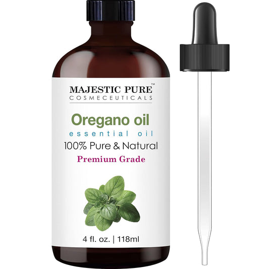 MAJESTIC PURE Oregano Essential Oil | 100% Pure and Natural Oregano Oil | Premium Grade Essential Oil for Hair Care, Home Diffusers, Skin, Aromatherapy, Massage, and Humidifiers | 118 ml