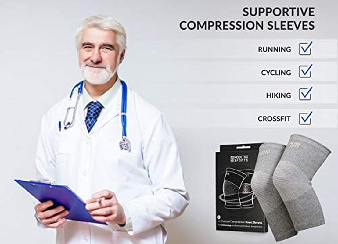 Knee Compression Sleeve - Premium Knee Support Brace for Men & Women | Ideal for Runners, Weightlifting, Joint Pain Relief, and Athletic Performance Black