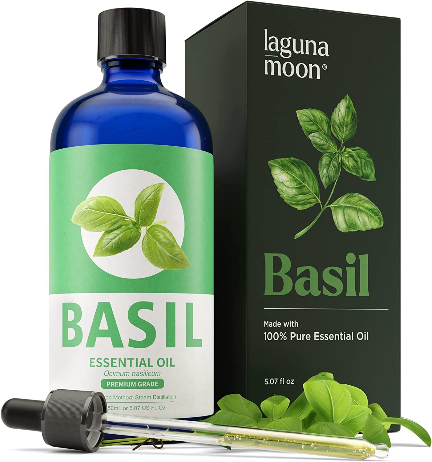 Basil Essential Oil - Pure Essential Oils for Skin, Hair, Diffusers, Humidifiers, Aromatherapy, Yoga, Massages, Home Care - Fragrance Oils for Soap Making & Candle Scent (150Ml)