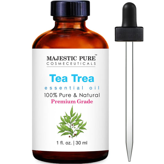 MAJESTIC PURE Tea Tree Essential Oil | 100% Pure & Natural | Premium Grade Tea Tree Oil for Hair Care, Skin, Aromatherapy, Massage, Diffusers & Humidifiers | 1 Fl Oz