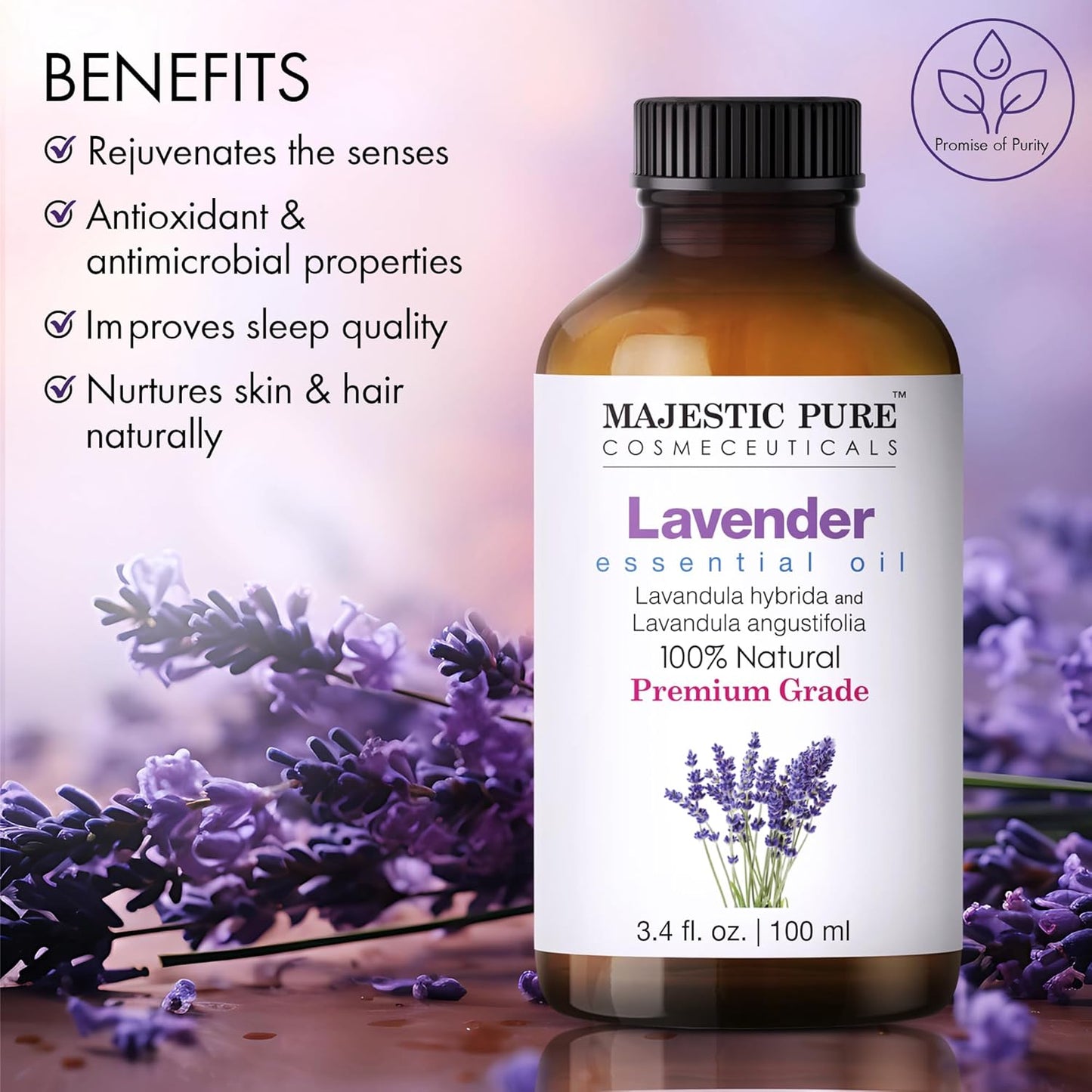 MAJESTIC PURE Clary Sage Essential Oil | 100% Pure and Natural | Premium Grade Essential Oil for Aromatherapy, Massage, Topical & Household Uses | 1 Fl Oz