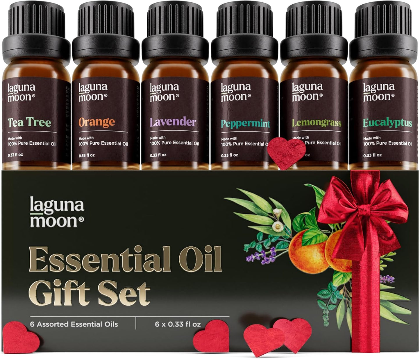 Essential Oils Set - Top 6 Blends for Diffusers, Aromatherapy, Candle Making, Home Care, Humidifiers, and Gifts | Peppermint, Tea Tree, Lavender, Eucalyptus, Lemongrass, Orange (10mL Bottles)