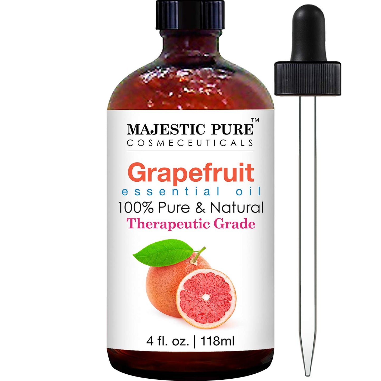 MAJESTIC PURE Grapefruit Essential Oil | 100% Pure and Natural | Premium Grade Essential Oils for Hair Care, Diffusers, Skin, Aromatherapy, Massage & Humidifiers | 4 Fl Oz