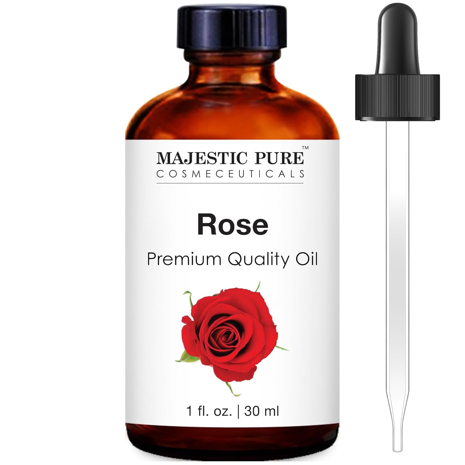 MAJESTIC PURE Rose Essential Oil | 100% Pure and Natural Rose Oil | Premium Grade Essential Oils for Hair Care, Diffusers, Skin, Aromatherapy, Massage & Humidifiers | 1 Fl Oz