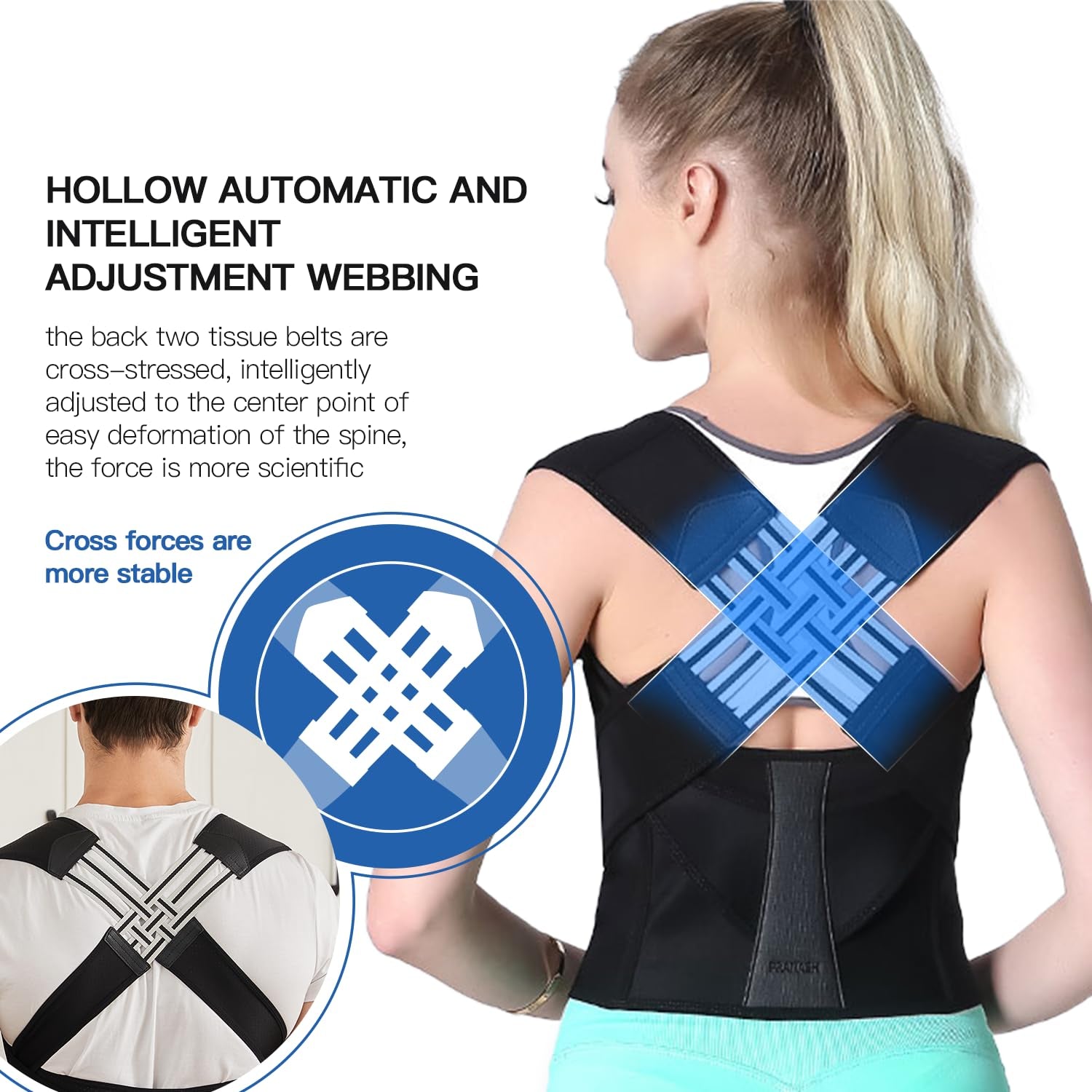 Posture Corrector for Women and Men – Adjustable Shoulder Straightener, Back Support Brace for Upper Spine Alignment, Scoliosis & Hunchback Relief