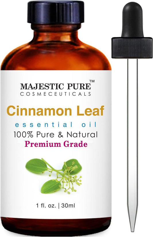 MAJESTIC PURE Cinnamon Essential Oil | 100% Pure and Natural | Premium Grade Essential Oil for Hair Care, Home Diffusers, Skin, Aromatherapy, Massage and Humidifiers | 1 Fl Oz